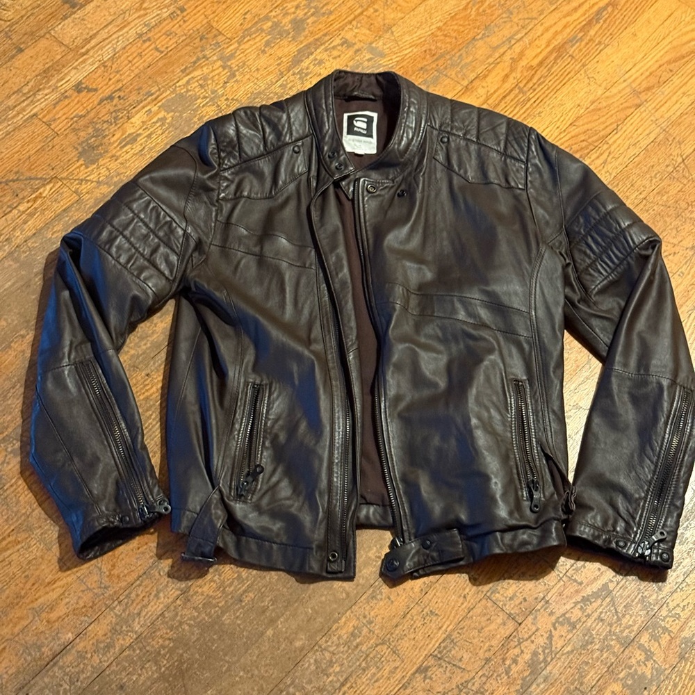 G-Star Brown Leather Jacket